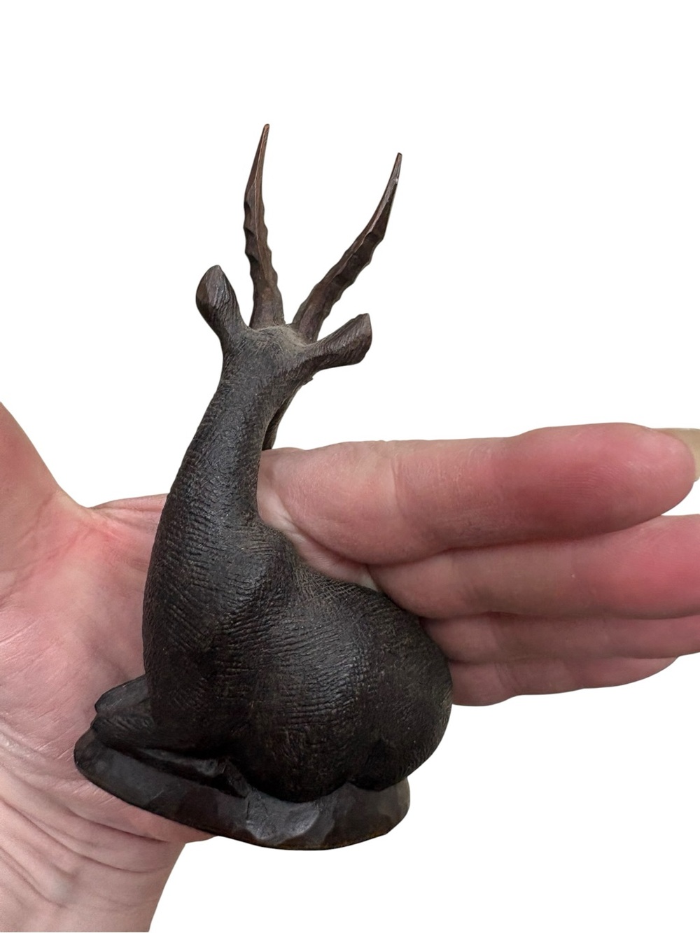 Vintage Handcarved Wooden Ebony African Antelope Gazelle Figurine Sculpture - Picture 3 of 11